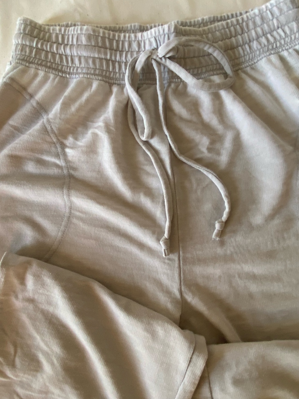 Free People Beige Drawstring Lounge Pants